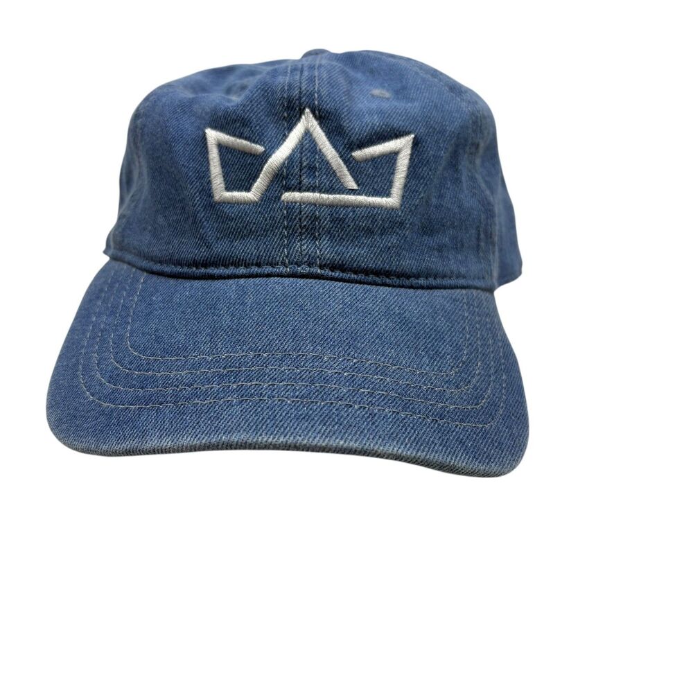 OTTO Denim Dad Hat Light-Wash Strapback Cap White Crown Embroidery